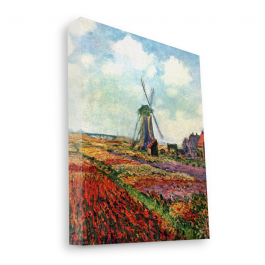 Claude Monet - Fields of Tulip With The Rijnsburg Windmill - Canvas Art 35x30
