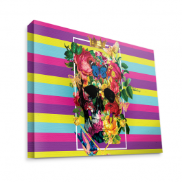 Floral Explosion Skull - Canvas Art 35x30