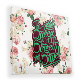 Queen of the Streets - Floral White - Canvas Art 90x90