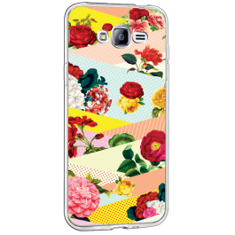 Flowers, Stripes & Dots - Samsung Galaxy J3 Carcasa Transparenta Silicon