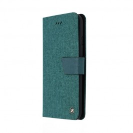 Just Must Linen Olive - Huawei P10 Husa Book (material textil cu silicon in interior)