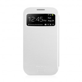 Macally Wallet - Samsung Galaxy S4 Husa Book Alba Piele