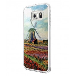 Claude Monet - Fields of Tulip With The Rijnsburg Windmill - Samsung Galaxy S6 Carcasa Silicon 