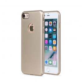 Meleovo 360 Shield - iPhone 8 Carcasa Plastic Gold (culoare metalizata fina, captuseala din microfibra)