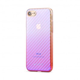Meleovo Flash Carbon Purple - iPhone 8 Carcasa Plastic (cu reflexii Albastre)