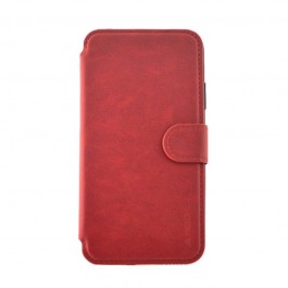 Meleovo Book Stitchy II Red - iPhone X Husa Book Piele eco