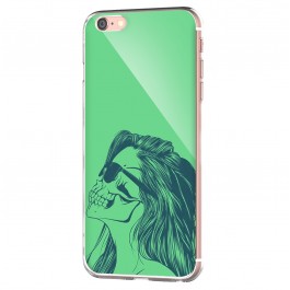 Skull Girl - iPhone 6 Carcasa Transparenta Silicon