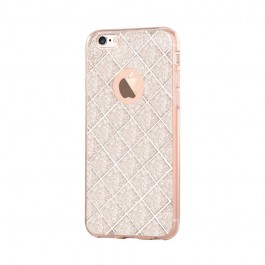 Devia Knight Champagne Gold - iPhone 6/6S Carcasa Silicon (cu folie spate glitter detasabila)