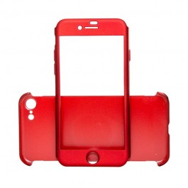 Just Must Defense 360 Red - iPhone 7 / iPhone 8 (3 piese: protectie spate, protectie fata, folie sticla)