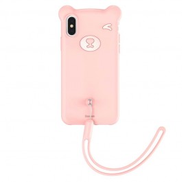 Baseus Bear Pink - iPhone XS Max Carcasa Silicon