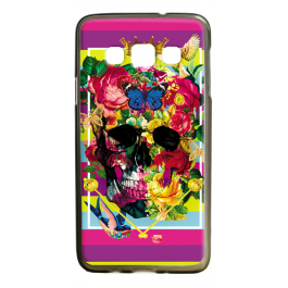 Floral Explosion Skull - Samsung Galaxy A3 Carcasa Silicon Premium