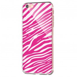 Pink Zebra - iPhone 6 Carcasa Transparenta Silicon