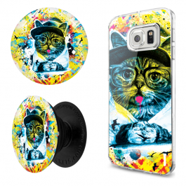 Combo Popsocket Hipster Meow