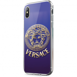 Purple Versace - iPhone X Carcasa Transparenta Silicon