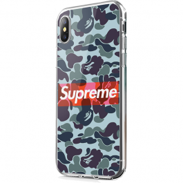 Supreme Camo - iPhone X Carcasa Transparenta silicon