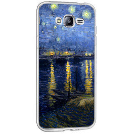 Van Gogh - Starryrhone - Samsung Galaxy J3 Carcasa Transparenta Silicon