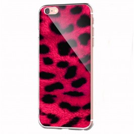 Pink Animal Print - iPhone 6 Carcasa Transparenta Silicon