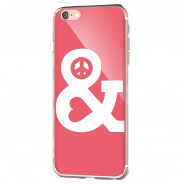 Peace & Love - iPhone 6 Carcasa Transparenta Silicon