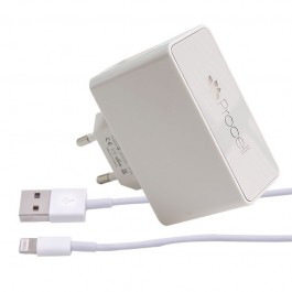 Procell Incarcator Retea - iPhone 6/5S, iPad Air Lightning Dual USB 2.1A (cablu MFI)