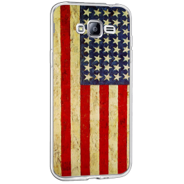 American Flag - Samsung Galaxy J3 Carcasa Transparenta Silicon