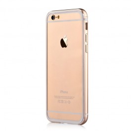 Devia Mighty Champagne Gold - iPhone 6/6S Bumper (Aluminiu + Silicon, protectie 360°)