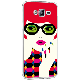 Redheaded Lady - Samsung Galaxy J3 Carcasa Transparenta Silicon