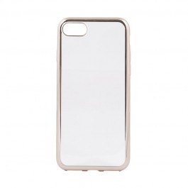 Glitter Soft Champagne Gold - Devia iPhone 7 / iPhone 8 Carcasa Silicon (margini electroplacate)