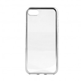Glitter Soft Silver - Devia iPhone 7 / iPhone 8 Carcasa Silicon (margini electroplacate)