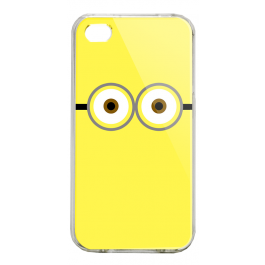 Minion Eyes - iPhone 4/4S Carcasa Alba/Transparenta Plastic