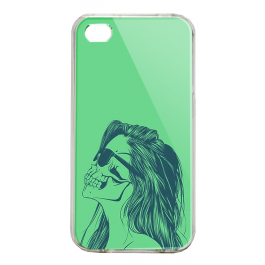 Skull Girl - iPhone 4/4S Carcasa Alba/Transparenta Plastic