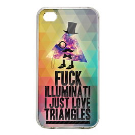 Love Triangles - iPhone 4/4S Carcasa Alba/Transparenta Plastic
