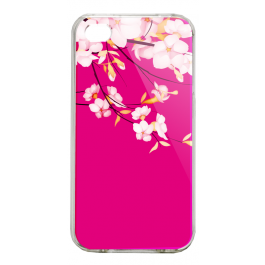 Cherry Blossom - iPhone 4/4S Carcasa Alba/Transparenta Plastic
