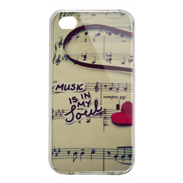 Soul Music - iPhone 4/4S Carcasa Alba/Transparenta Plastic