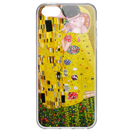 Gustav Klimt - The Kiss - iPhone 5/5S/SE Carcasa Transparenta Silicon