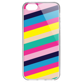 Diagonal Colors - iPhone 5/5S/SE Carcasa Transparenta Silicon