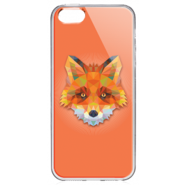 Origami Fox - iPhone 5/5S Carcasa Transparenta Plastic