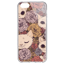 Flower Cats - iPhone 5/5S Carcasa Transparenta Plastic