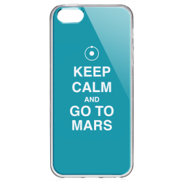 Keep Calm and Go to Mars - iPhone 5/5S Carcasa Transparenta Silicon