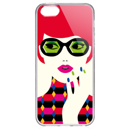 Redheaded Lady - iPhone 5/5S Carcasa Transparenta Silicon