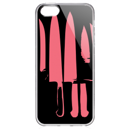 Pink Knife - iPhone 5/5S/SE Carcasa Transparenta Silicon