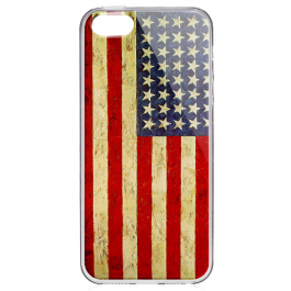 American Flag - iPhone 5/5S/SE Carcasa Transparenta Silicon