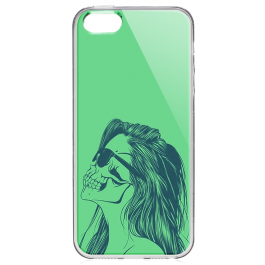 Skull Girl - iPhone 5/5S Carcasa Transparenta Plastic