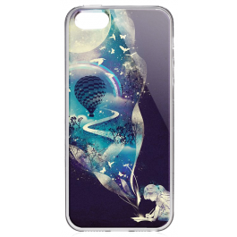 Blue Dream - iPhone 5/5S/SE Carcasa Transparenta Silicon