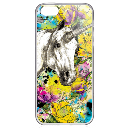 Unicorns and Fantasies - iPhone 5/5S/SE Carcasa Transparenta Silicon