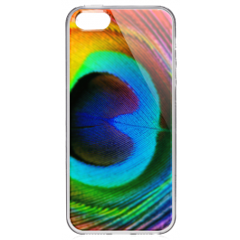 Peacock Feather - iPhone 5/5S/SE Carcasa Transparenta Silicon
