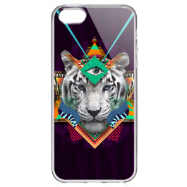Eyes of the Tiger - iPhone 5/5S/SE Carcasa Transparenta Silicon