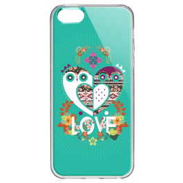 Owl Love - iPhone 5/5S/SE Carcasa Transparenta Silicon