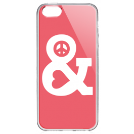Peace & Love - iPhone 5/5S/SE Carcasa Transparenta Silicon