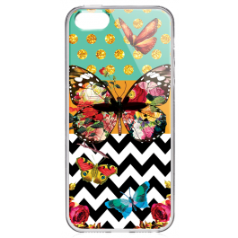 Butterfly Contrast - iPhone 5/5S Carcasa Transparenta Plastic