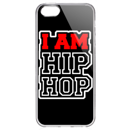 I am Hip Hop - iPhone 5/5S/SE Carcasa Transparenta Silicon